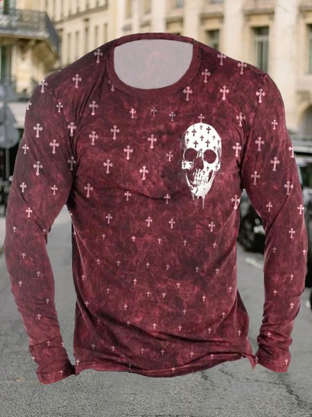 

Men's Check Pattern With Tee, Red, T-shirt