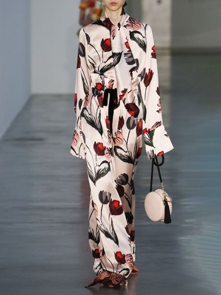 

Daily Floral Regular Fit Pants, Pink, Wide Leg Pants