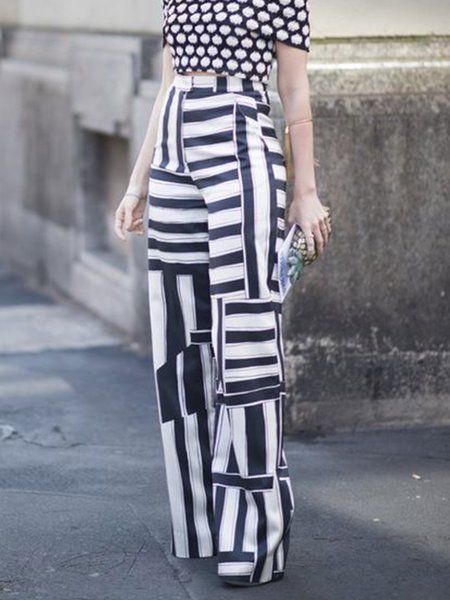 

Daily Long Casual Regular Fit Pants, White, Wide Leg Pants