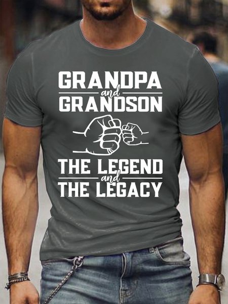 

Grandpa And Grandson Men's Short sleeve T-shirt, Deep gray, T-shirts