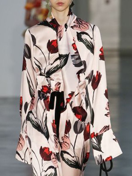 

Daily Elegant Long sleeve Floral Top, Pink, Tops
