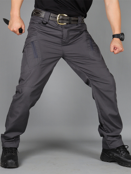 

Men's Outdoor Wear-Resistant Multi-Pocket Overalls, Gray, Pants
