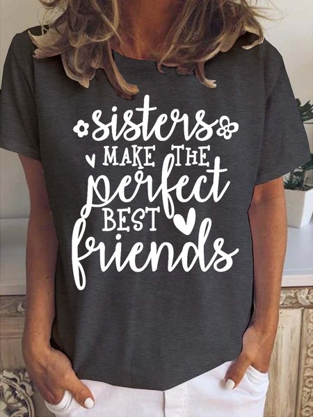 

Sisters Make The Best Friends Women's Short sleeve tops, Deep gray, T-shirts