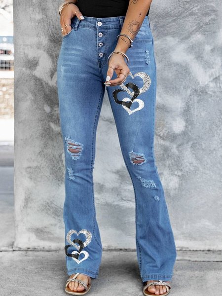 

Casual Denim Pants, Blue, Jeans