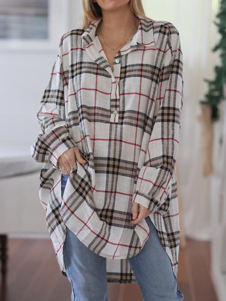 

Loosen Cotton Blends Shirts & Tops, White, Shirts & Blouses