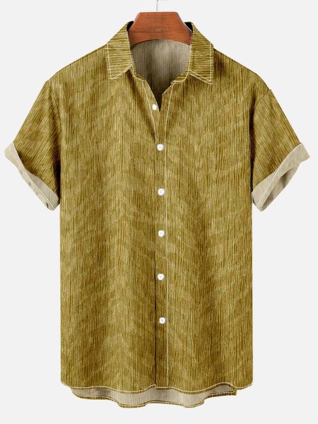 

Abstract Texture Short Sleeve Casual Short sleeve shirt, Yellow, Short Sleeves Shirts
