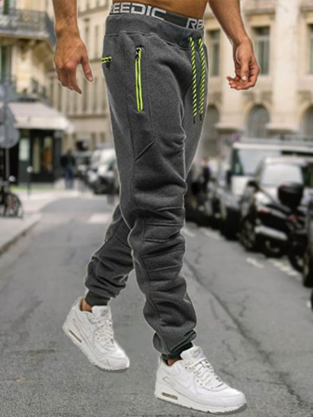 

Men's Stretch Waist Zip Trim Sweatpants, Deep gray, Bottom