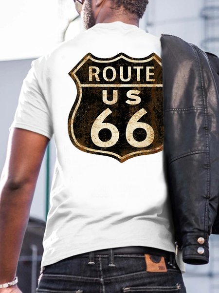 

Route Us 66 Print Crew Neck Short sleeve T-shirt, White, T-shirts