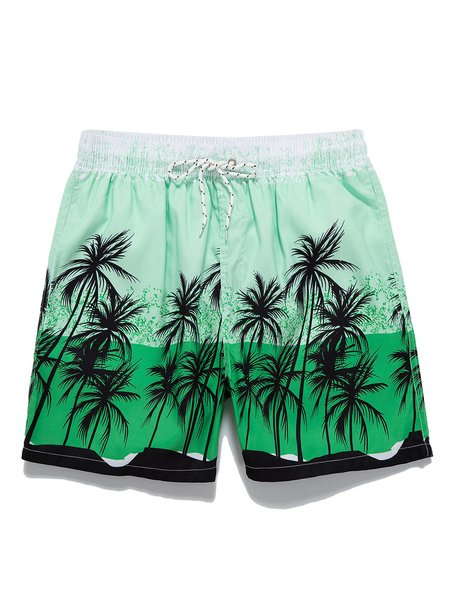 

Coconut Tree Graphics Men's Casual Beach Casual Casual Pants, Green, Shirts ＆ Blouse