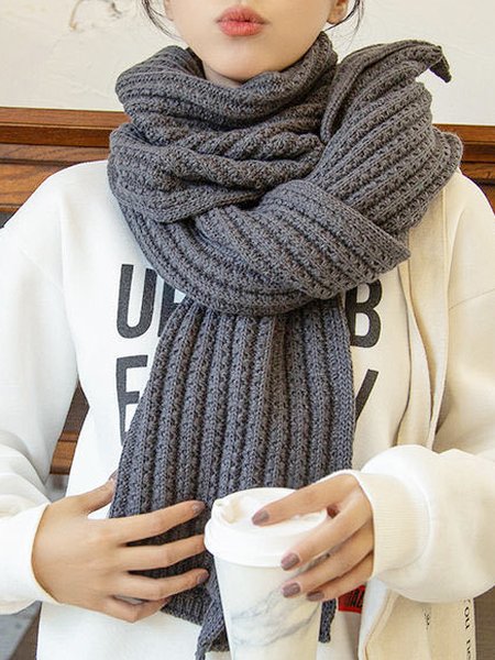 Plain Scarf, Gray, Women Scarves & Shawls