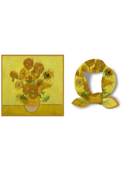 

Sunflower Oil Painting Square Scarf, As picture, Scarves&Gloves