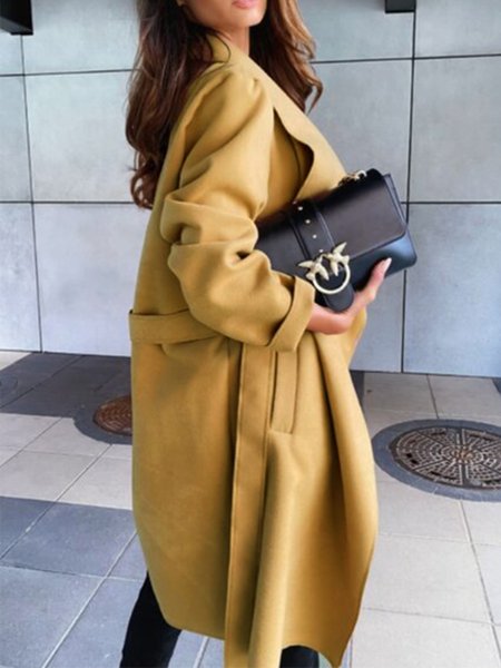 

Vintage Simple Casual Regular Fit Outerwear, Khaki, Coats