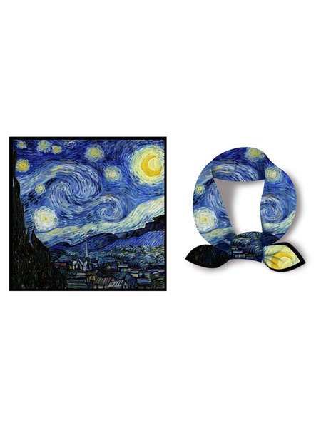

Starry Sky Oil Painting Square Scarf, As picture, Scarves&Gloves