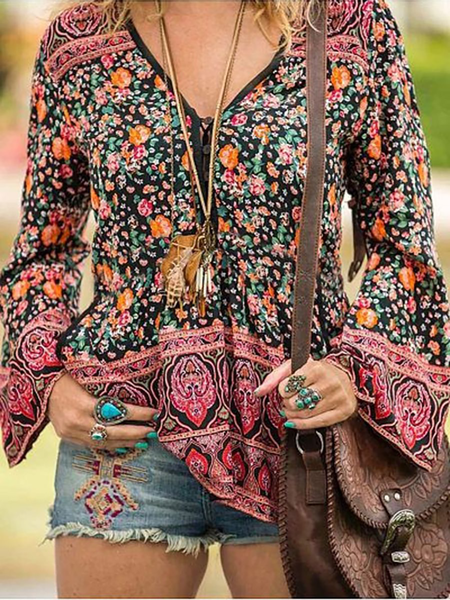 

Plus size Floral Boho Shirts & Tops, Multicolor, Tops