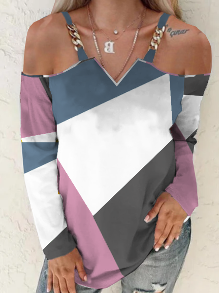 

Loosen Cotton Blends Casual Shirts & Tops, Multicolor, Tops