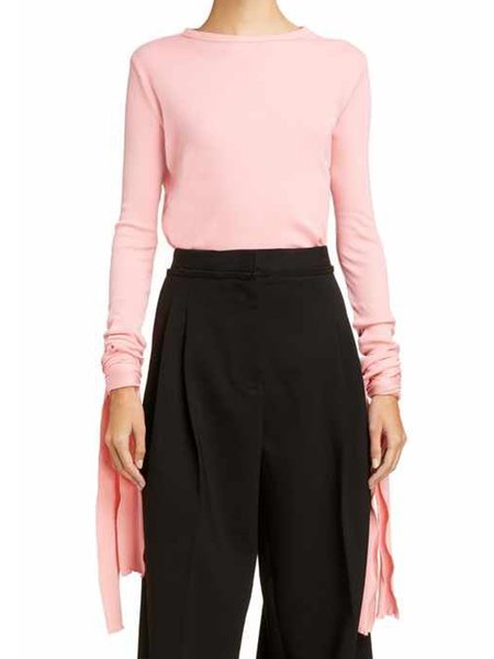 

Crew Neck Daily Simple Regular Fit Top, Pink, Tops