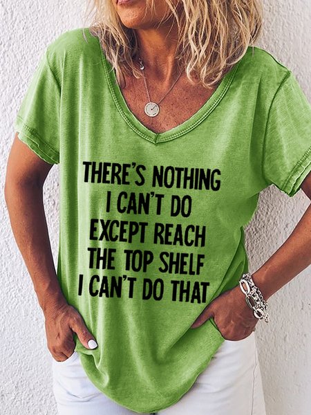

Funny Casual Letter Short Sleeve T-shirt, Green, T-shirts