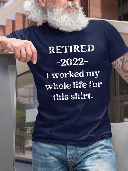 

Retired 2022 round neck short sleeve T-shirt, Purplish blue, T-shirts