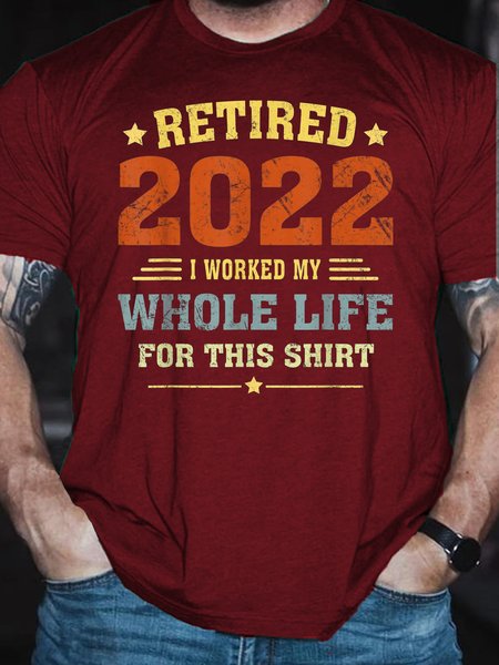 

Retired 2022 Short Sleeve Casual Short sleeve T-shirt, Red, T-shirts