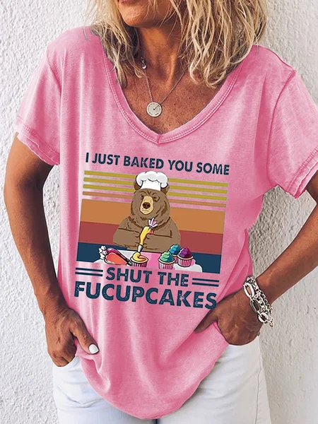 

I Just Bake You Some Funny Short Sleeve T-shirt, Pink, T-shirts