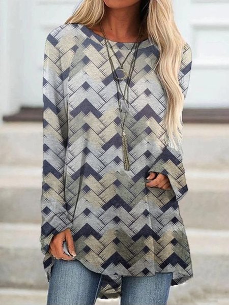 

Casual Grid Loosen Shirts & Tops, Multicolor, Long sleeve tops