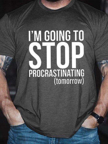 

Men's I'm Going To Stop Procrastinating Classic T-Shirt, Gray, T-shirts