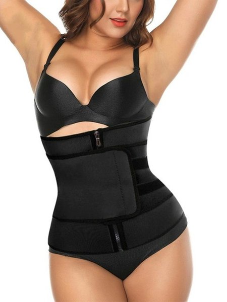 Fitness Sports Protection Velcro Zipper Belt Unisex, Black, Girdles