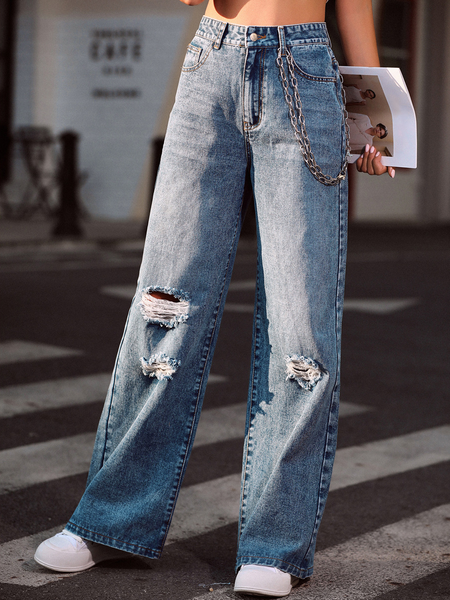 

Denim Loosen Fashion Pants, Blue, Jeans