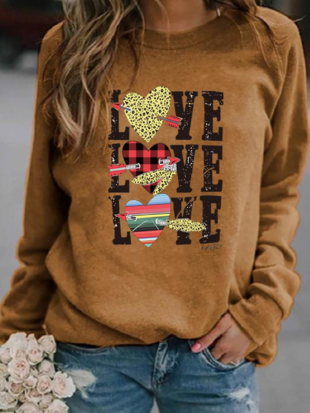

Raglan Sleeve Casual Letter Sweatshirt, Brown, Sweatshirts & Hoodies