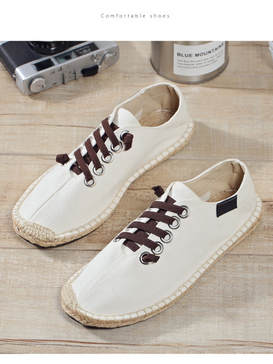 

Men's Casual Low-top Breathable Cloth Shoes, Off white, Men's flat & loafers