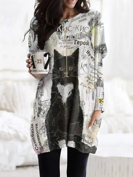 

Casual Animal Shirts & Tops, Multicolor, Long sleeve tops