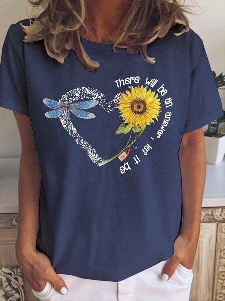 

Sunflower Butterfly Women's Short sleeve tops, Deep blue, T-shirts