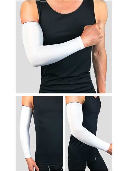 

Men's Outdoor Sun Protection Arm Sleeves, White, Headwear