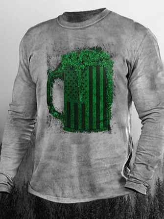 

Casual 3D Digital St. Patrick's Holiday Print Long Sleeve T-shirt, T-shirt