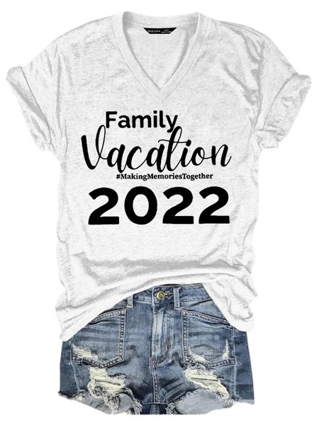 

Family Vacation 2022 Women's Short Sleeve T-shirt, White, T-shirts
