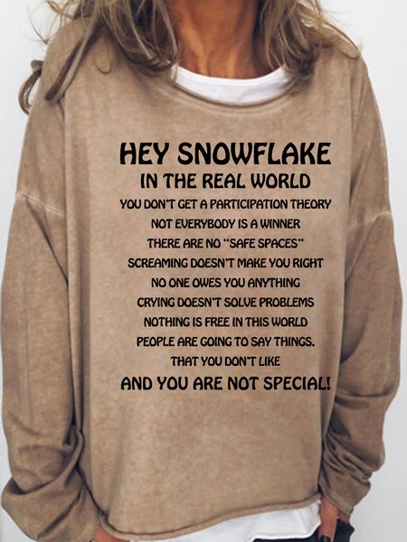 

Hey Snowflake Casual Sweatershirt, Light brown, Hoodies&Sweatshirts