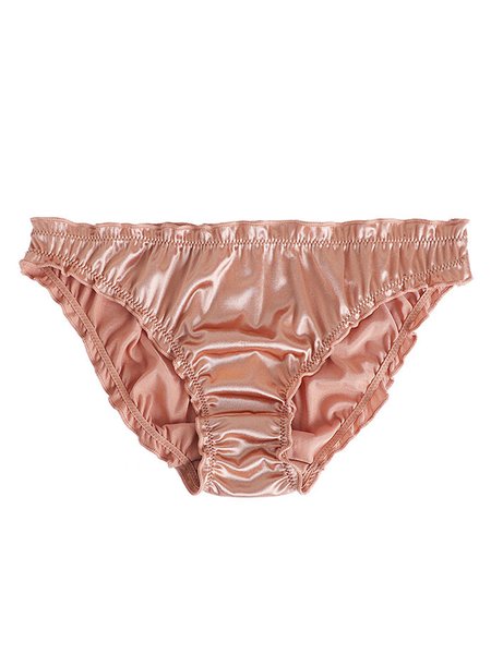 

Soft Super Stretch Satin Low Waist Briefs Plus Size, Yellow, Panties