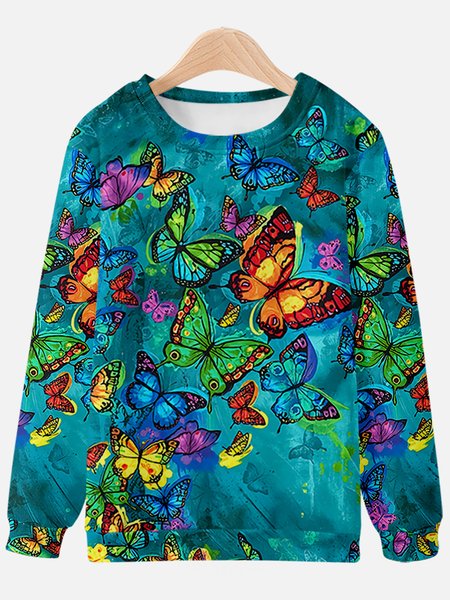

Butterflies Casual Sweatshirt, As picture, Hoodies&Sweatshirts