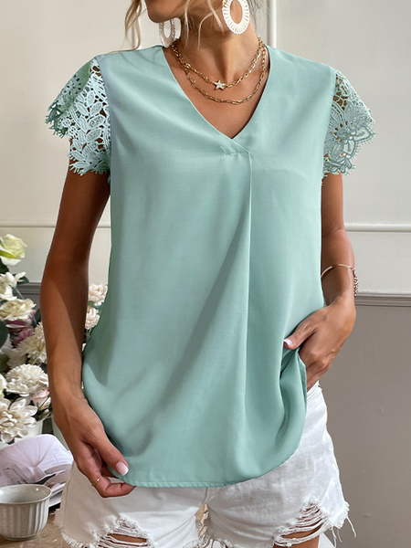 

Vintage Regular Fit V Neck Shirts & Tops, Green, T-Shirts