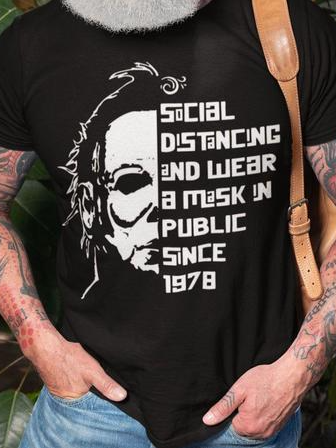 

Casual 3d Digital Text Pattern Patchwork Print T-Shirt, T-shirt
