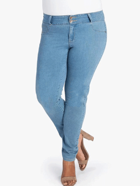 

High Stretch Women's Jeans With Small Feet, Light blue, Jeans