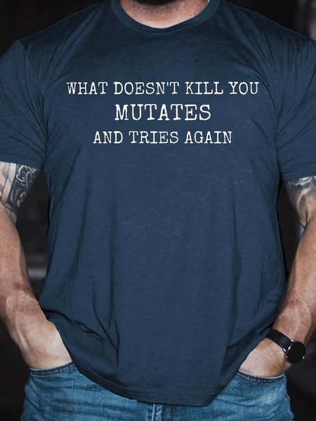

Men's Omicron Variant What Doesn't Kill You Mutates And Tries Again COVID T-Shirt, Dark blue, T-shirts