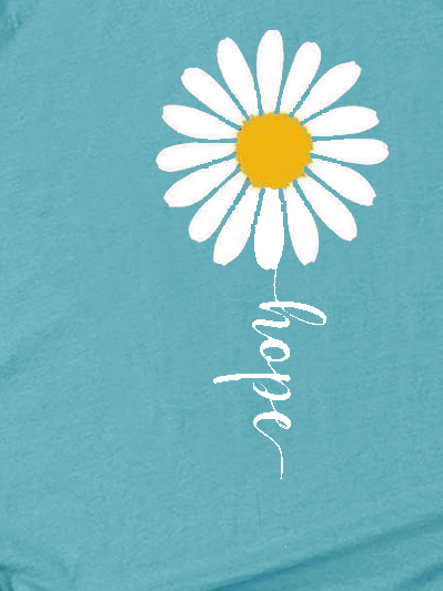 

Hope Daisy Spring Cotton Short Sleeve T-shirt, Cyan, T-shirts