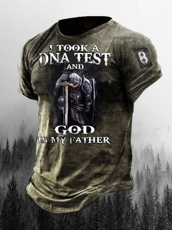 

Casual 3d Digital Medieval Text Print T-Shirt, T-shirt