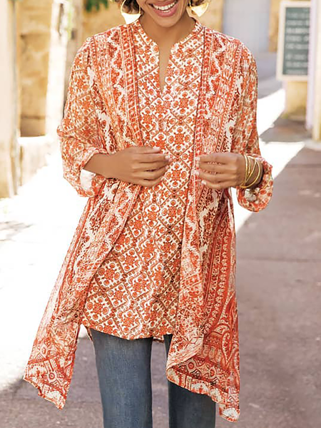 

Plus size Boho Shirts & Tops, Orange, Tops