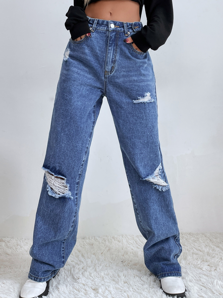 

Ripped Fashion Pants, Blue, Jeans