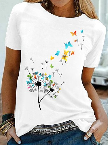 

Dandelion Crew Neck Shirts & Tops, White, Tees & T-shirts