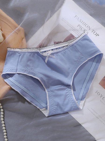 

Cotton Wood Ear Low Waist Briefs Plus Size, Blue, Panties