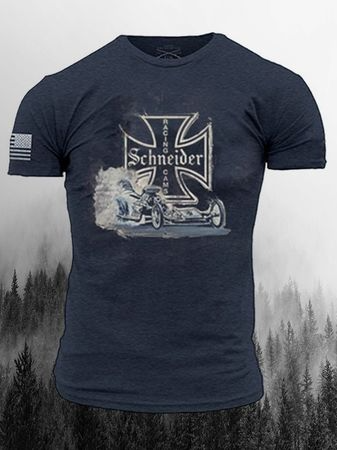 

Casual 3d Digital Medieval Cross Print T-Shirt, T-shirt