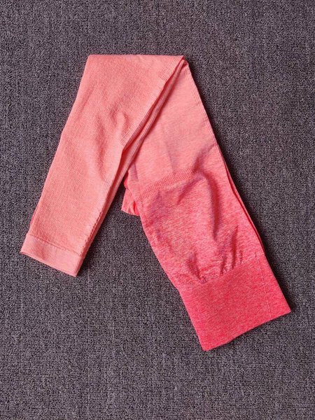 

Seamless Knit Buttocks Moisture Wicking Gradient Fitness Yoga Pants, Orange, Bottom Shapewear